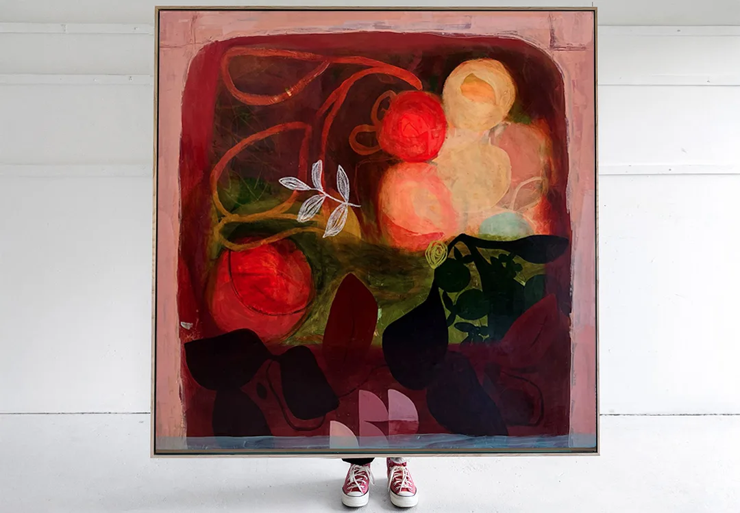 In the Back of My Mind - 153x153cm large floral wall art botanics