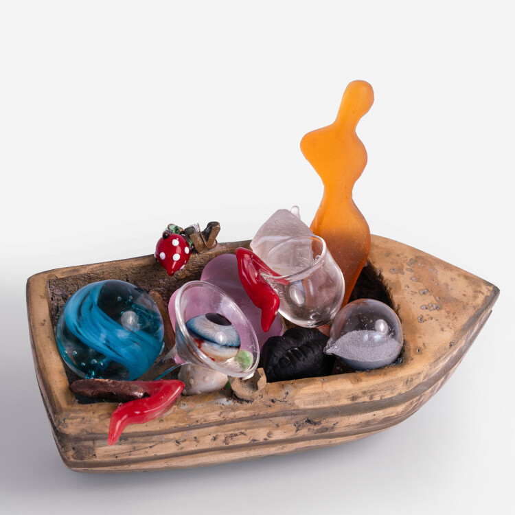 glass sculpture - boat