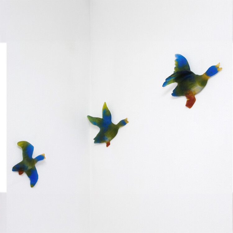 flying ducks wall sculpture