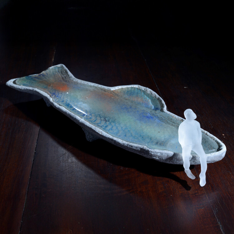 glass fish sculpture