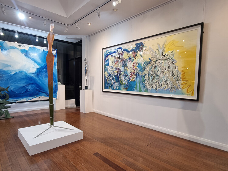 large floral artwork