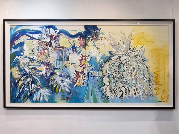 large floral artwork
