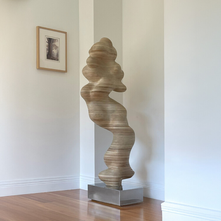 abstract timber sculpture
