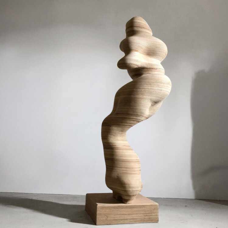 abstract timber sculpture