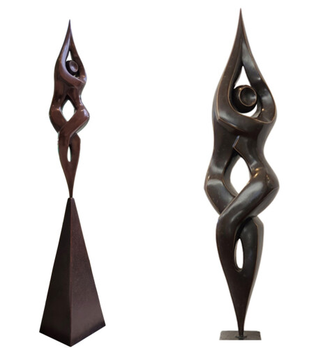 bronze figurative sculpture - michael vaynman, entwined