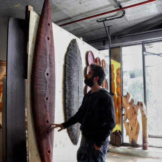 Timber sculpture by Lucas Guilbert — original art, SOHO Galleries Sydney