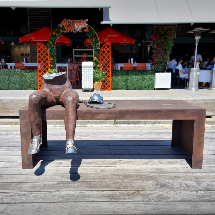 australian garden sculpture, tennis sculpture