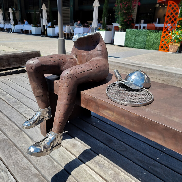 australian garden sculpture, tennis sculpture