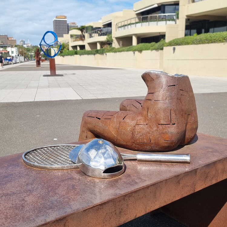 australian garden sculpture, tennis sculpture