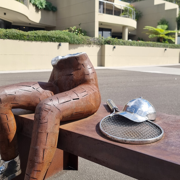 australian garden sculpture, tennis sculpture