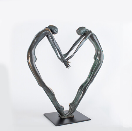 bronze love sculpture