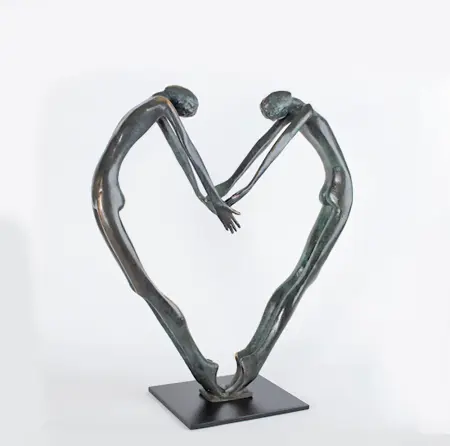 bronze love sculpture