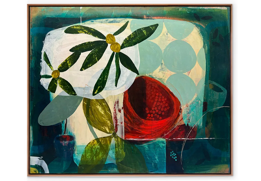 New Moon Rising - 123x103cm large floral art, original canvas painting