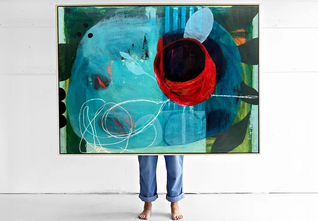 Night People - 153x113cm large floral art, original canvas painting