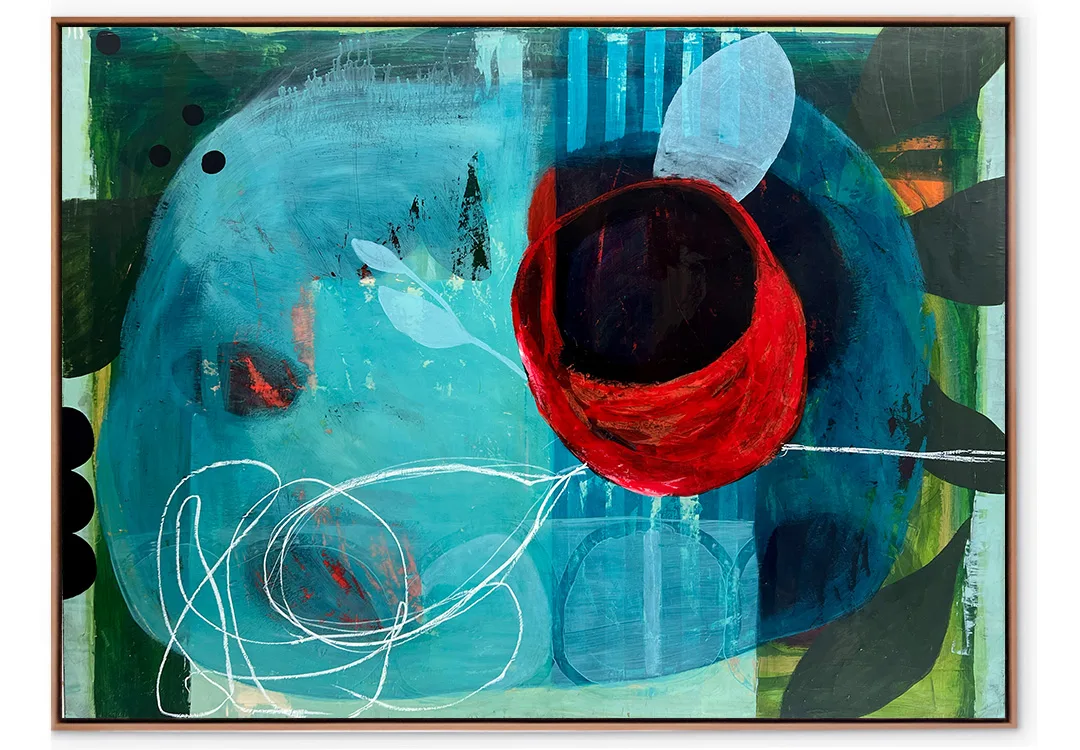 Night People - 153x113cm large floral art, original canvas painting