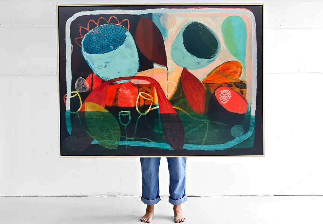 Paradise Found - 153x113cm large floral art, original canvas painting