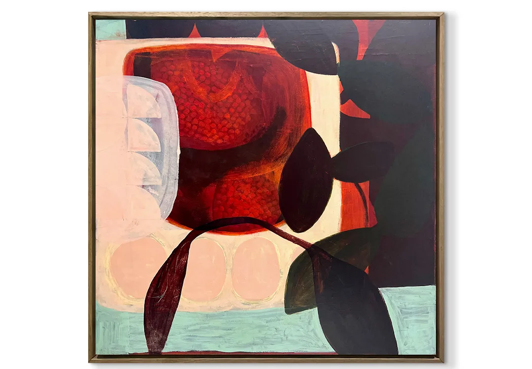 Soft Geoetry + The Shape of Feeling - 103x103cm large floral art, original canvas painting