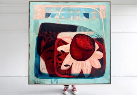 large floral art, original canvas painting