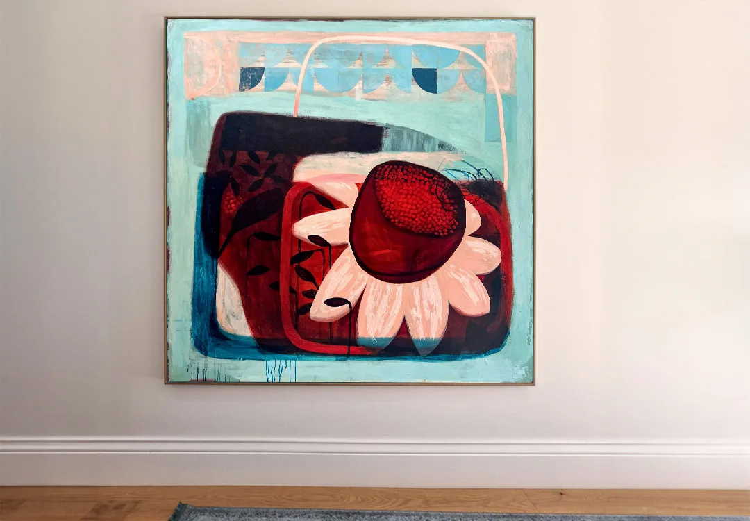 Unbreakable Light - 153x153cm large floral art, original canvas painting