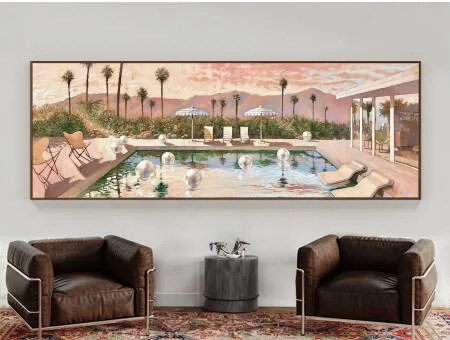 large art deco lounge room art painting
