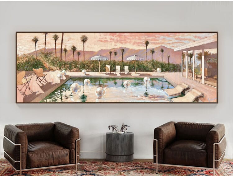 large art deco lounge room art painting