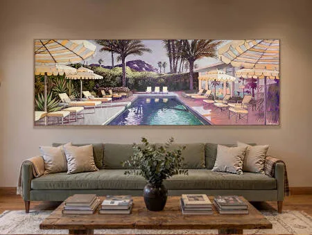 large art deco lounge room art painting