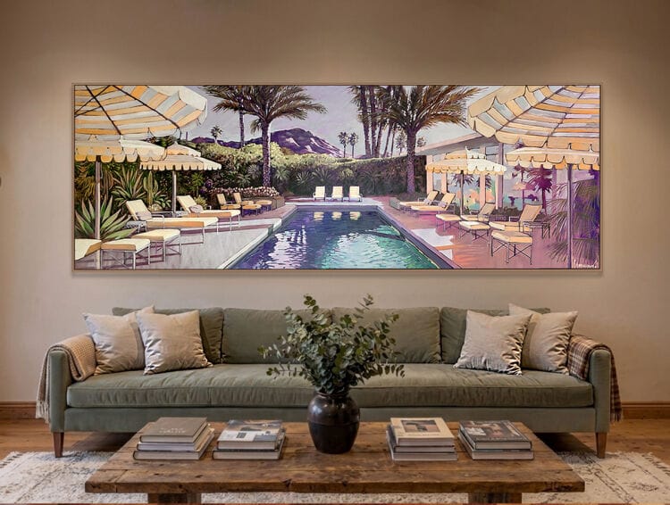 large art deco lounge room art painting