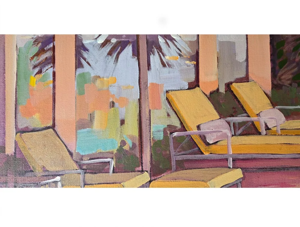 The Hour That Stays - 300x100cm Waterscapes painting by Gino Campagnaro — original art, SOHO Galleries Sydney