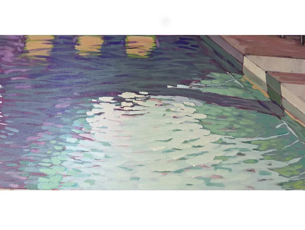 The Hour That Stays - 300x100cm Waterscapes painting by Gino Campagnaro — original art, SOHO Galleries Sydney