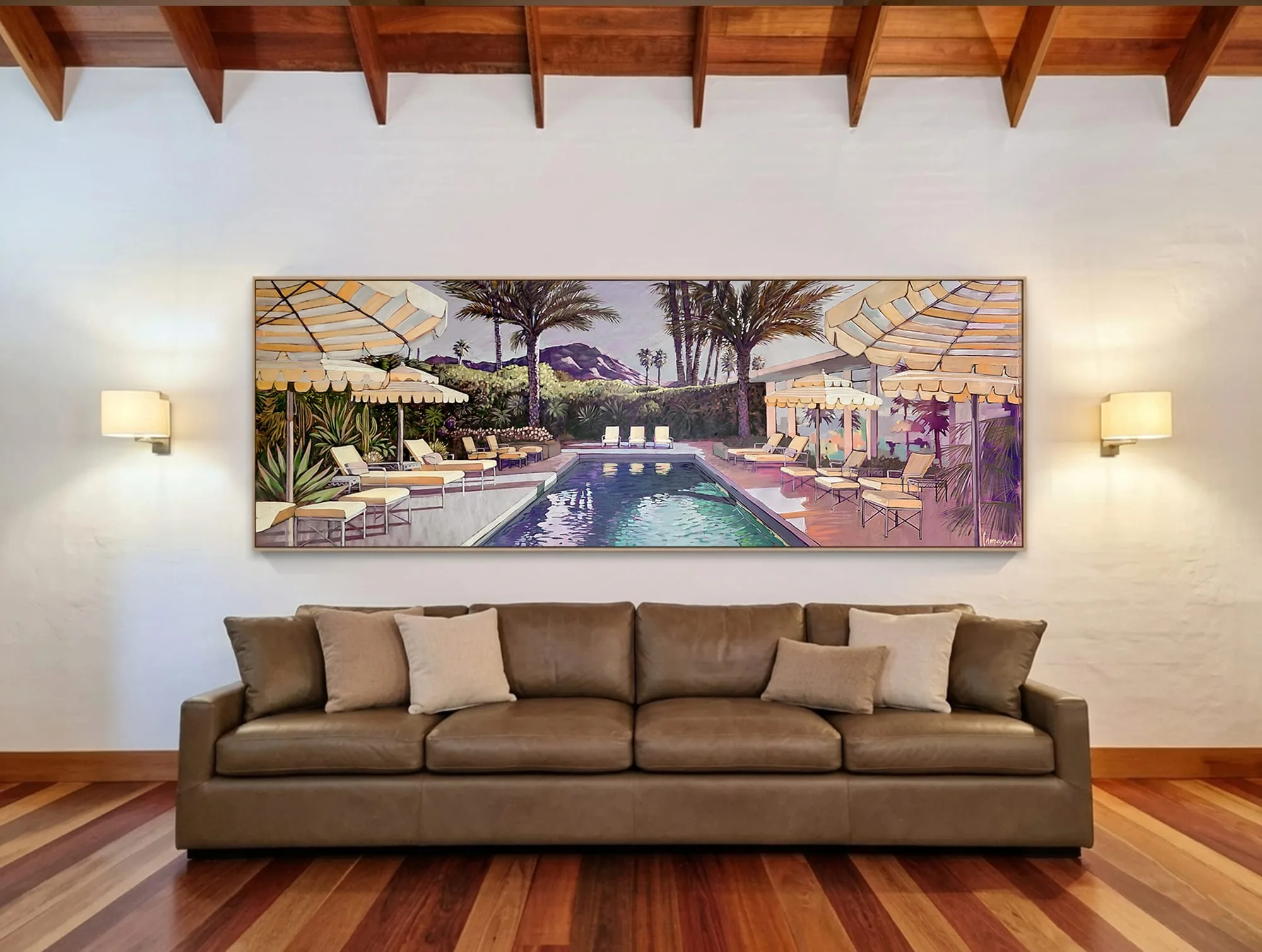 The Hour That Stays - 300x100cm Waterscapes painting by Gino Campagnaro — original art, SOHO Galleries Sydney
