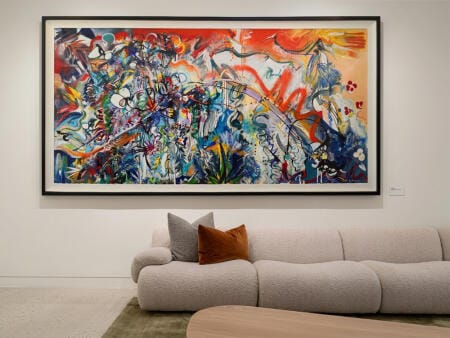 Large colourful art for lounge room