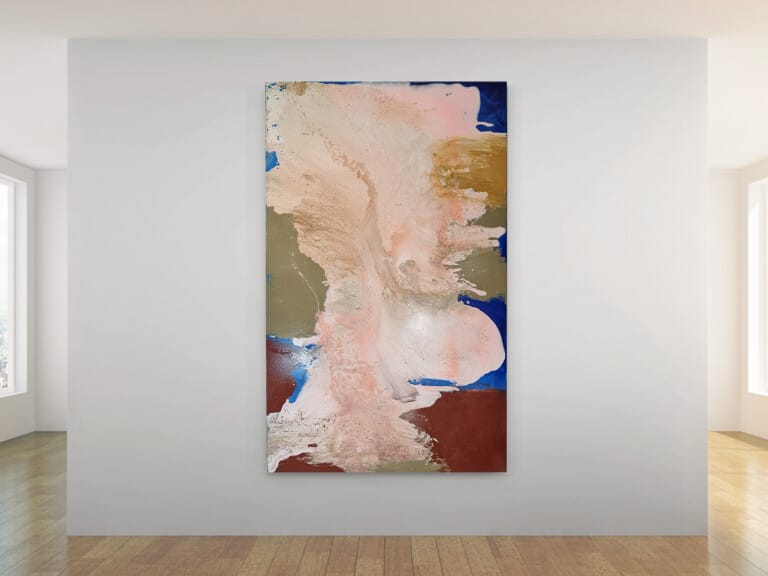 Labyrinth by Conchita Carambano – painting, 120x200cm, shown in a home interior – SOHO Galleries Sydney