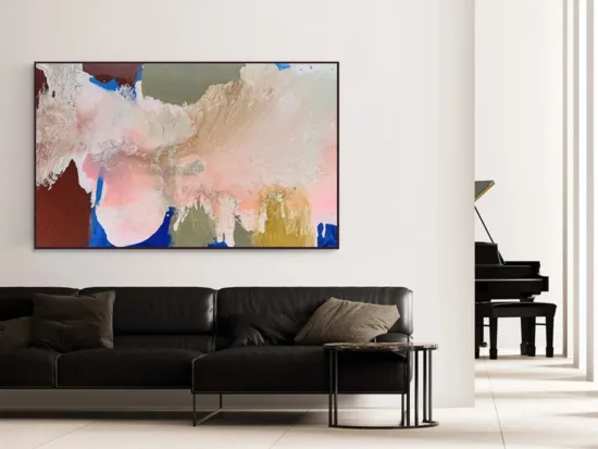 Conchita Carambano Labyrinth by Conchita Carambano – painting, 120x200cm, shown in a home interior – SOHO Galleries Sydney