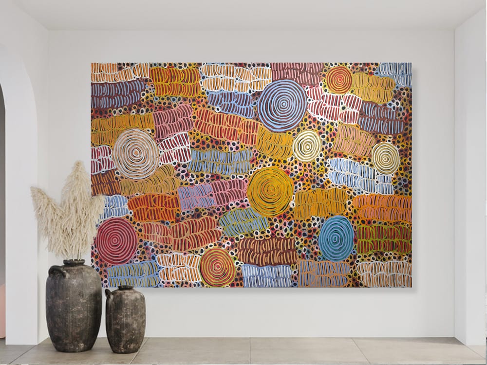 Awelye & Bush Melons - 235x147cm aboriginal artwork