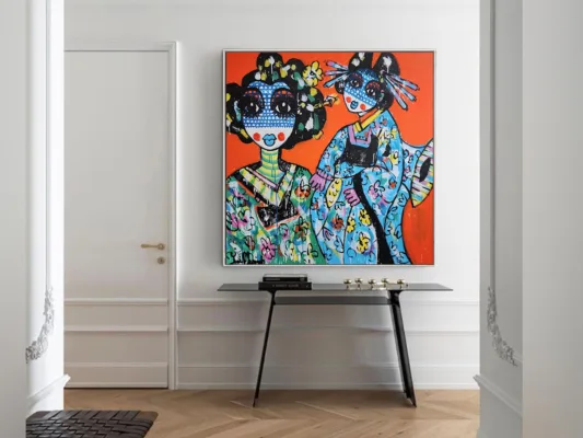 yosi messiah original art - geisha painting