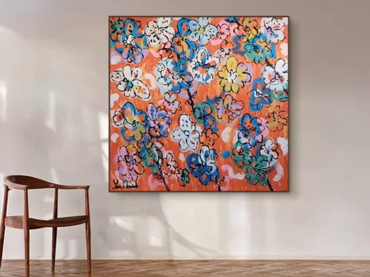 yosi messiah original art - floral painting