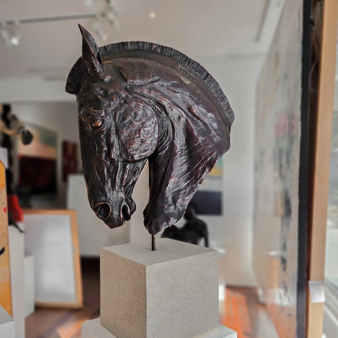 Arion - 160cm bronze horse head sculpture