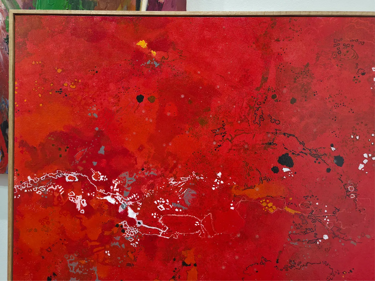 Flightpath over great sandy desert - 120x120cm Abstract painting by Greg Mallyon — original art, SOHO Galleries Sydney