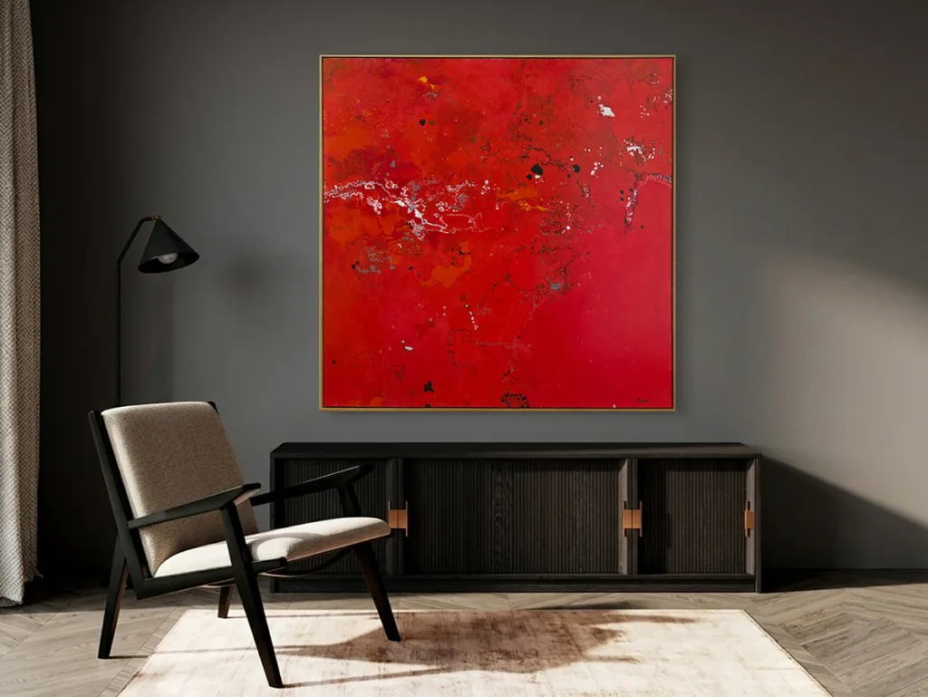 Australian Artists Flightpath over great sandy desert - 120x120cm