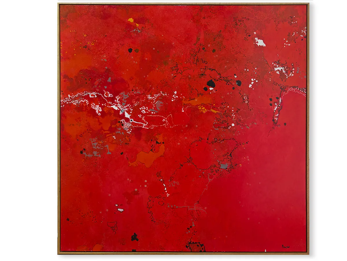 Flightpath over great sandy desert - 120x120cm Abstract painting by Greg Mallyon — original art, SOHO Galleries Sydney