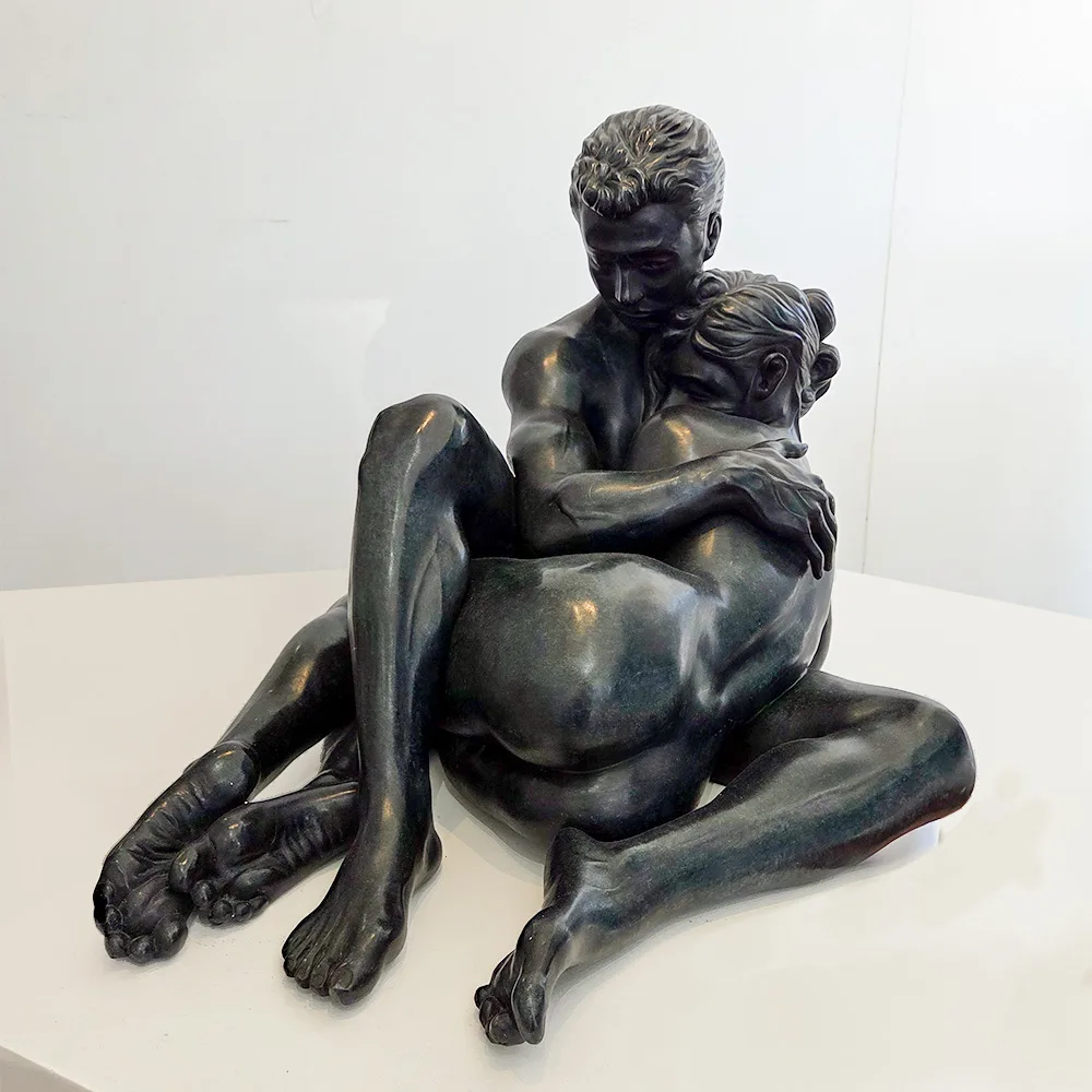 Joseph & Lita - 85x85x45cm bronze sculpture nude