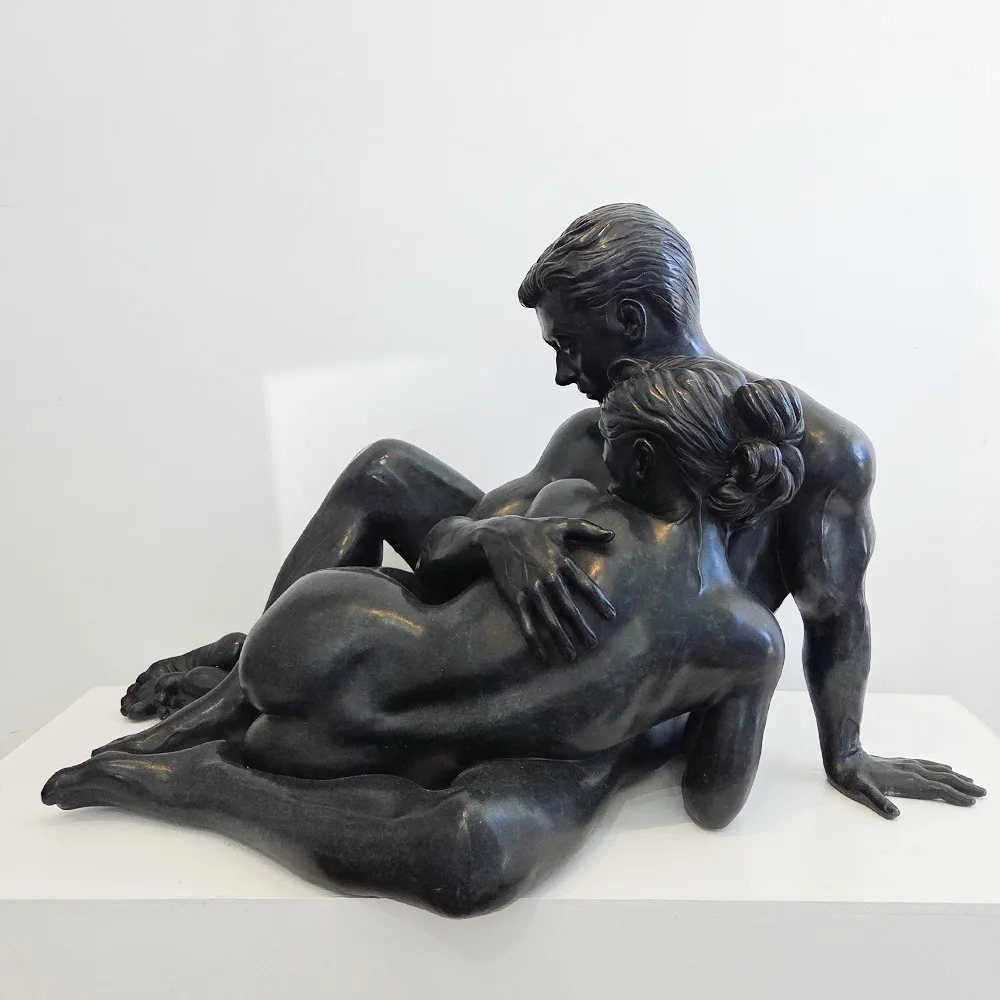 Joseph & Lita - 85x85x45cm bronze sculpture nude