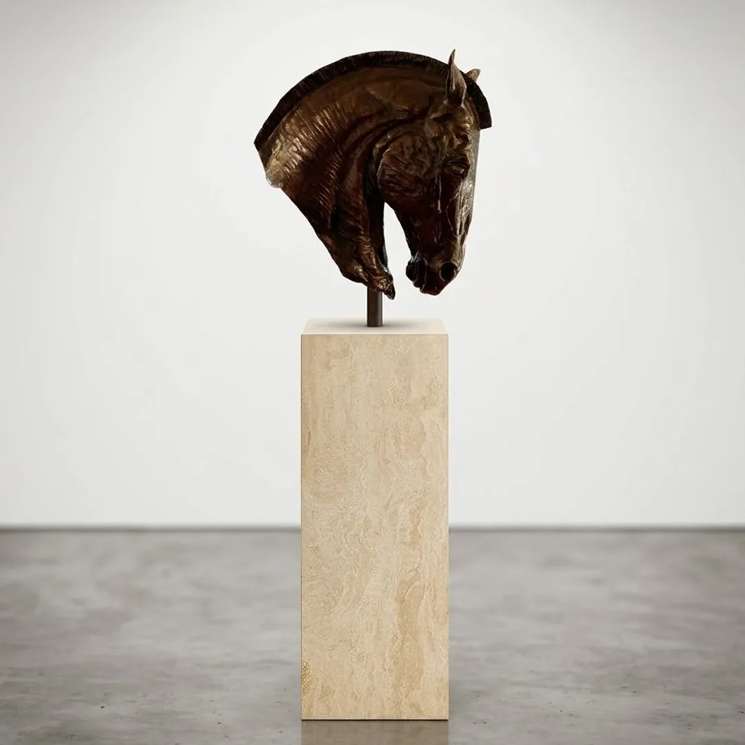 Arion - 160cm bronze horse head sculpture