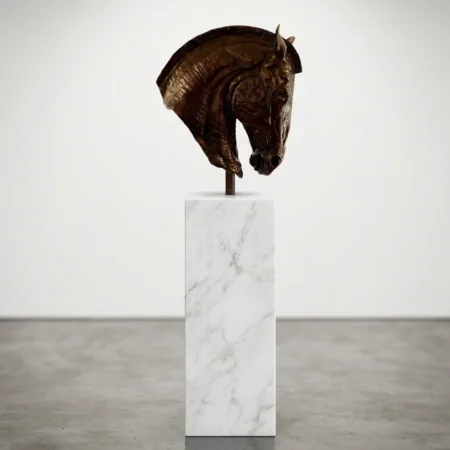 bronze horse head sculpture