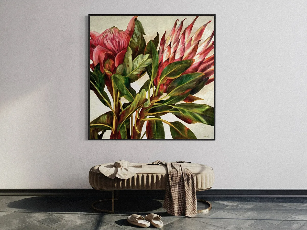 bush Symphony - 120x120cm (pair) floral artwork - australian art, australian native flowers painting