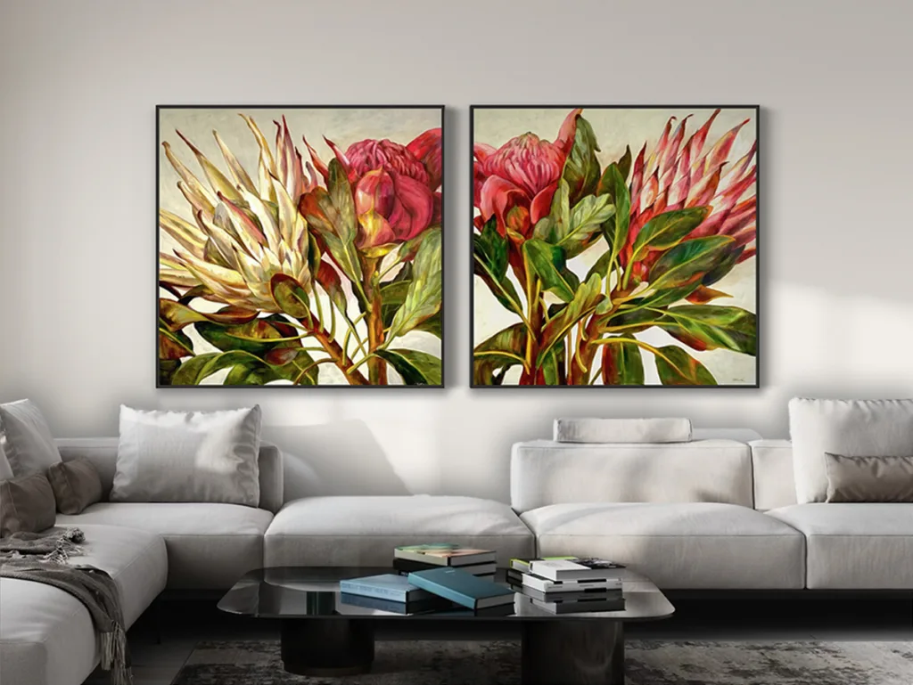 Australian Artists bush Symphony - 120x120cm (pair)