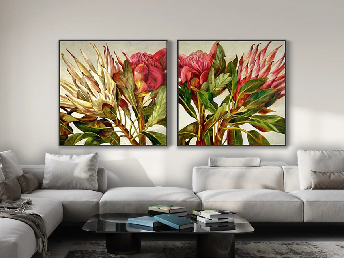 bush Symphony - 120x120cm (pair) bush symphony - Australian natives painting - original art