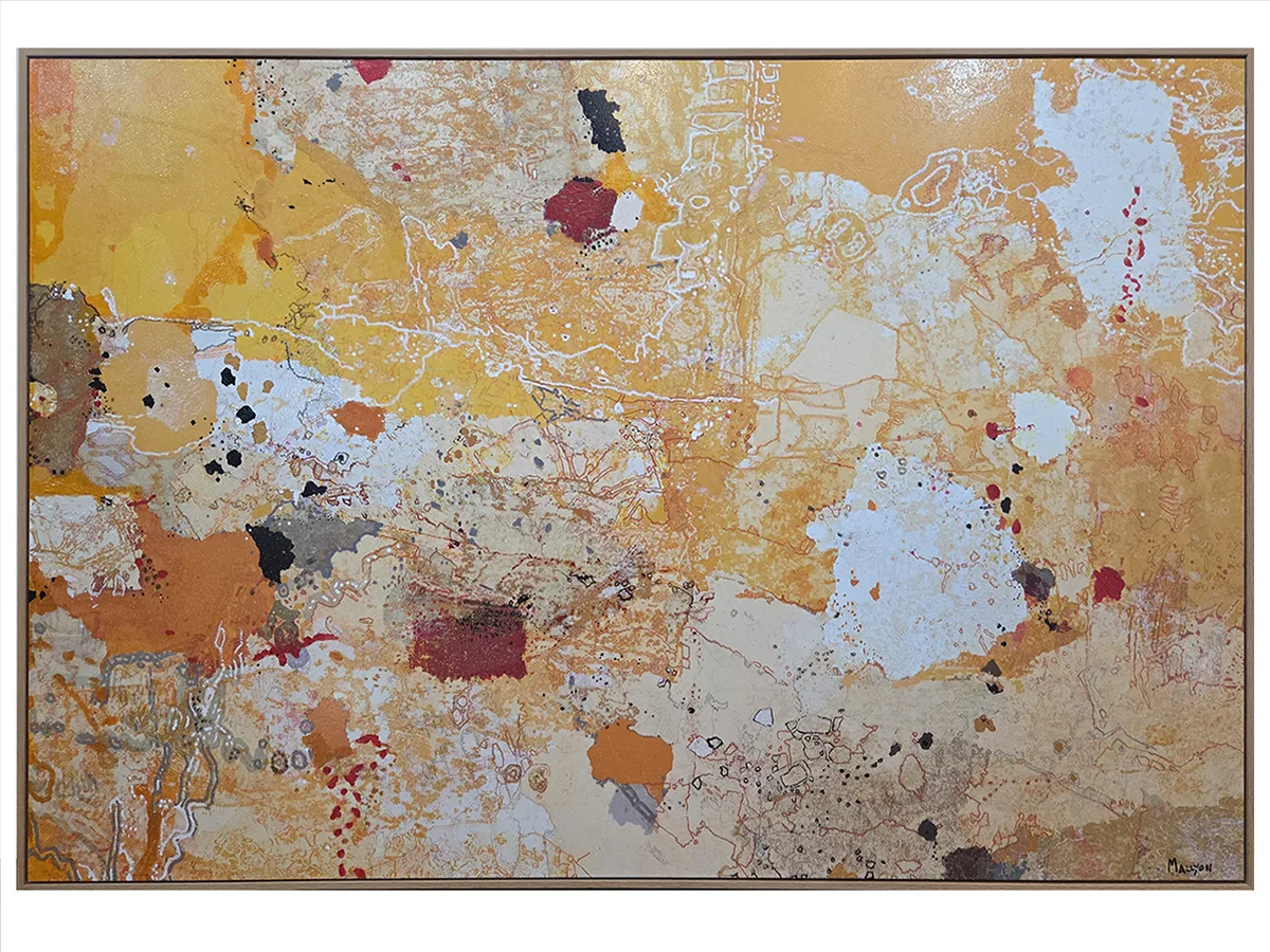 Waterholes in great sandy desert - 150x100cm Australian landscape painting by Greg Mallyon — original art, SOHO Galleries Sydney