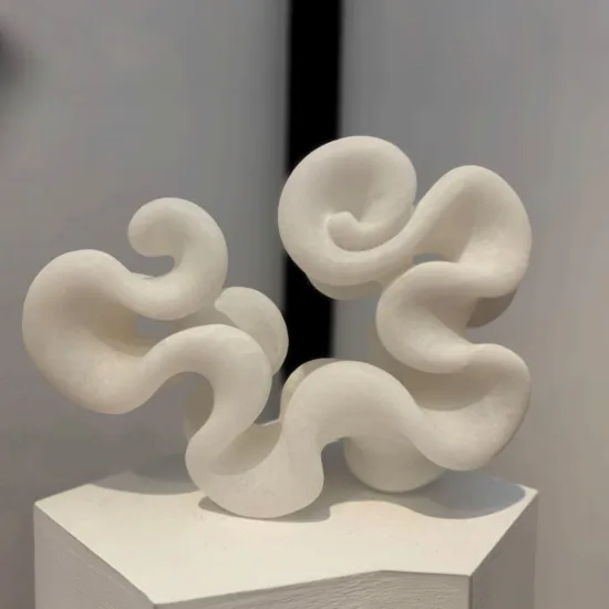 Ben Storch waveform alabaster hand carved sculpture, SOHO Galleries Sydney