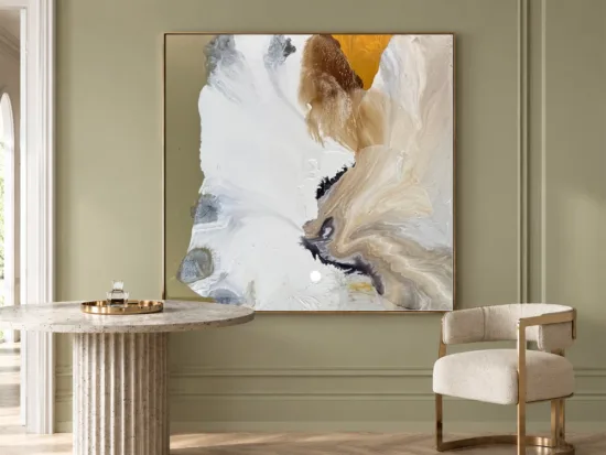 Conchita Carambano Chasing You by Conchita Carambano – mixed media on canvas painting, 137x137cm – SOHO Galleries Sydney